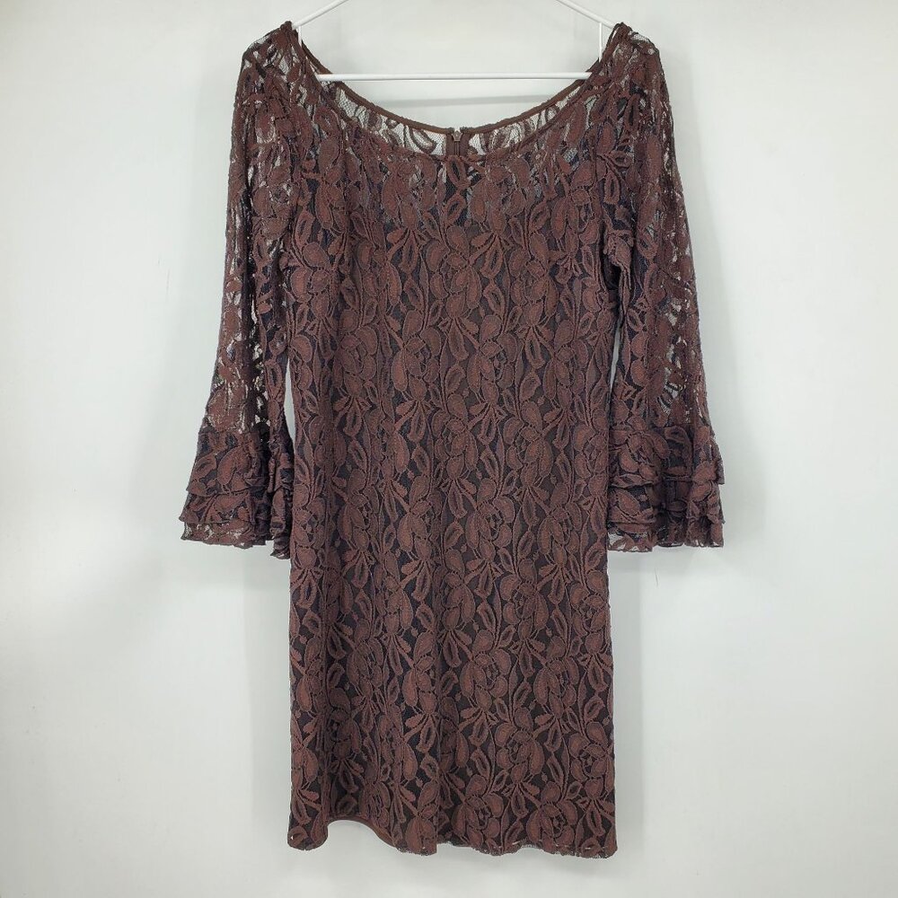 Vintage Kelly & Diane Whimsigoth Bell Sleeve‎ Sheer Lace Lined Y2K Dress 10